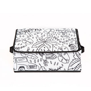 Home Outfitters Kids Coloring Angle Storage Bin with Lid, Jungle Print