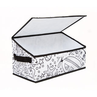 Home Outfitters Kids Coloring Angle Storage Bin with Lid, Under Sea Print