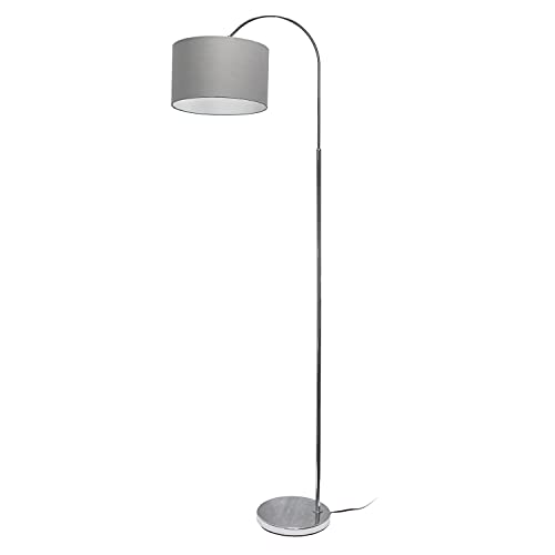 Simple Designs Arched Brushed Nickel Floor Lamp Shade