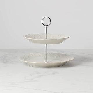 Lenox Unisex French Perle Tiered Server White Serveware