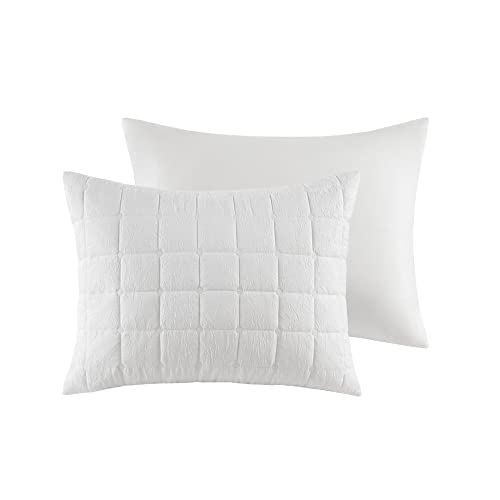 N Natori Cocoon Duvet Classic Box Quilting Design (Insert NOT Included) All Season Soft Oversized Cover for Comforter Bedding Set, Matching Shams, Full/Queen (92 in x 96 in), White 3 Piece