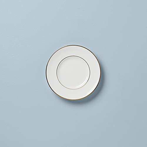 Lenox Continental Dining Gold Dessert Plate, 0.50 LB, White