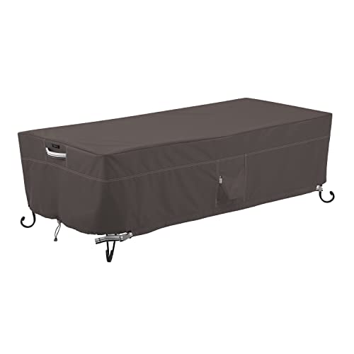 Classic Accessories Ravenna Water-Resistant 60 Inch Rectangular Fire Pit Table Cover, Outdoor Table Cover