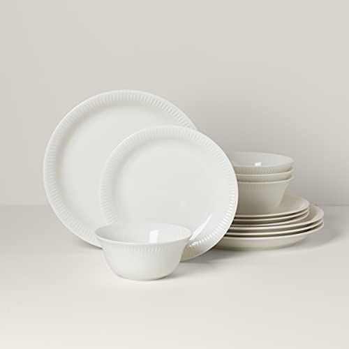 Lenox Profile 12-Piece Dinnerware Set, 15.30 LB, White