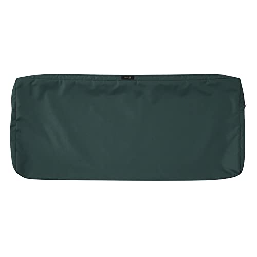 Classic Accessories Ravenna Water-Resistant 42 x 18 x 3 Inch Outdoor Bench/Settee Cushion Slip Cover, Patio Furniture Swing Cushion Cover, Mallard Green, Patio Furniture Cushion Covers