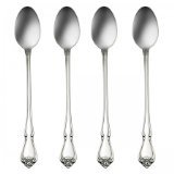 Oneida True Rose Iced Tea Spoons, Set of 4