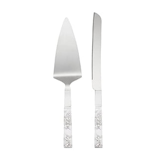Lenox Silver Peony 2-Piece Dessert Set, 0.65 LB, Metallic