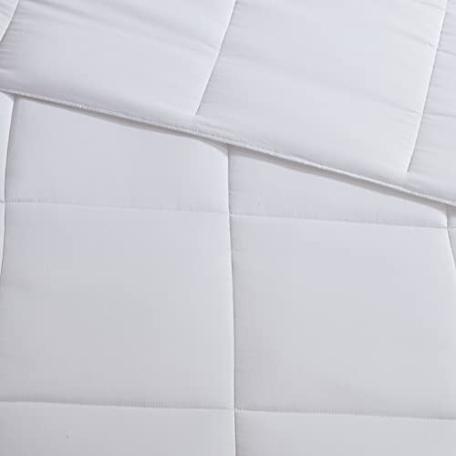 Sleep Philosophy 300 Thread Count Cotton Cover Tencel Filled Down Alternative Comforter, Full/Queen, White