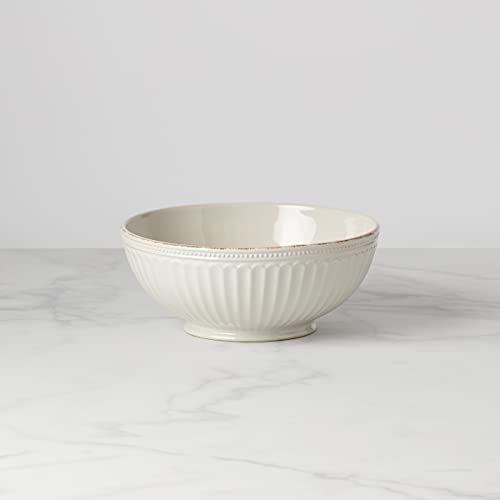 Lenox White French Perle Groove Medium Serve Bowl, 3.20 LB