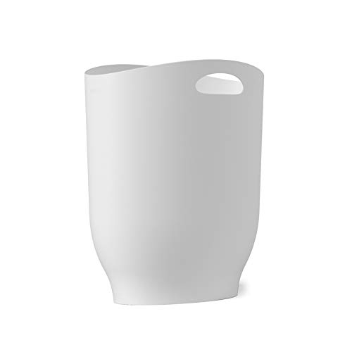Umbra Harlo, 2.4 Gallon, White Sleek & Stylish Bathroom Trash Can, Small Garbage Bin Wastebasket for Narrow Spaces at Home or Office, 2-1/2 Gallon Capacity, 2.3 - 1012181-660