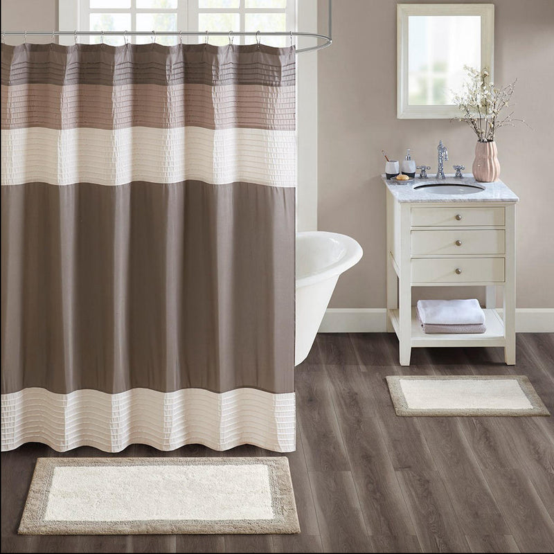 Home Outfitters Taupe 100% Cotton Bath Rug 20x30", Absorbent Bathroom Floor Mat, Transitional
