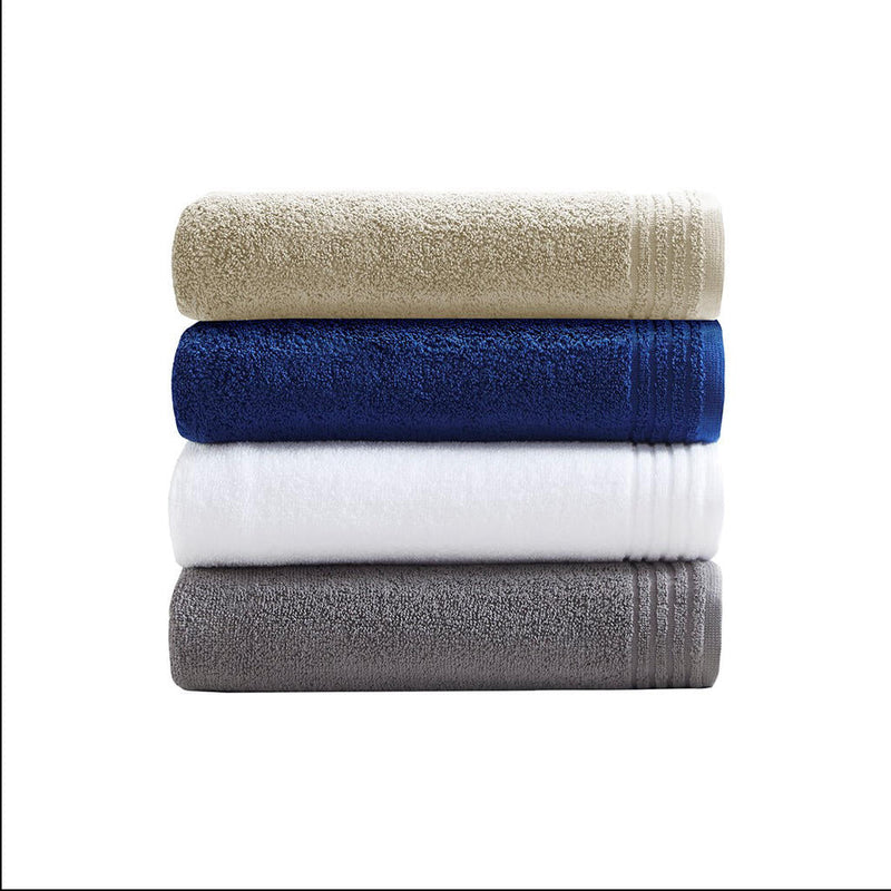 Home Outfitters Navy 100% Cotton 12pcs Bath Towel Set , Absorbent, Bathroom Spa Towel, Casual
