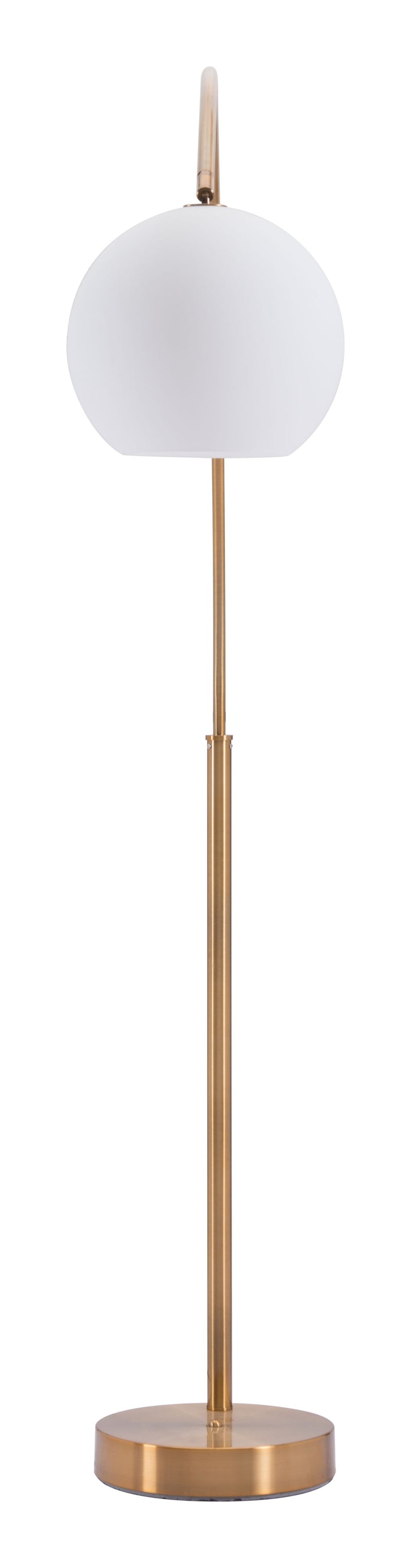 Home Outfitters Brushed Brass Modern Arc Floor Lamp