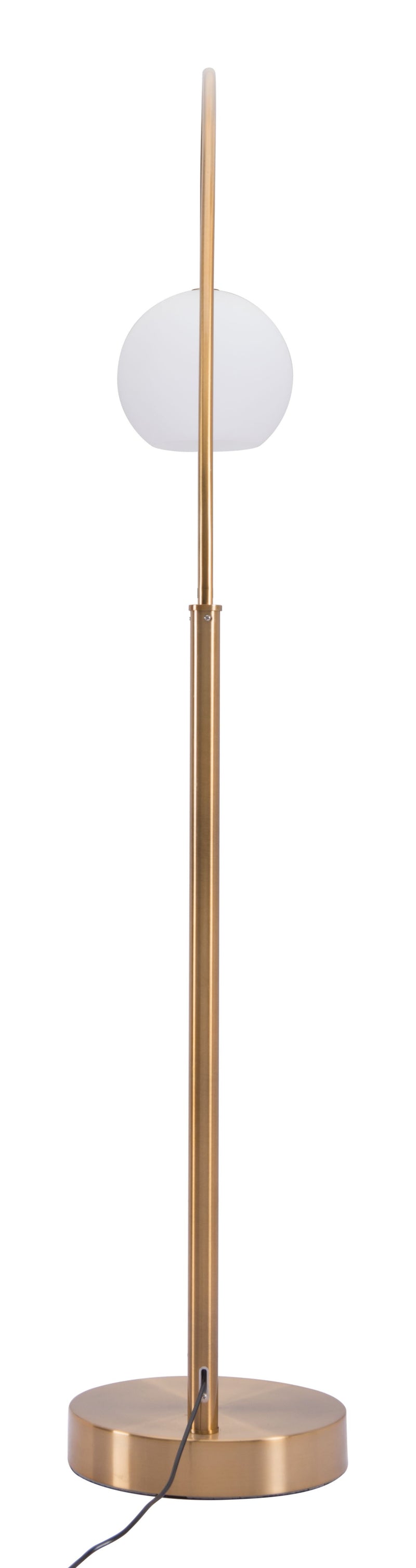 Home Outfitters Brushed Brass Modern Arc Floor Lamp