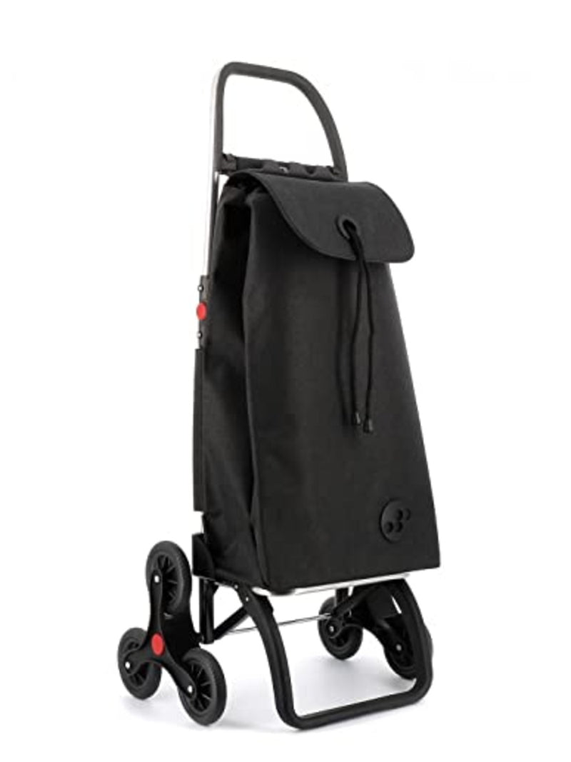 ROLSER I-Max Tweed 6 Wheel Stair Climber Foldable Shopping Trolley - Black