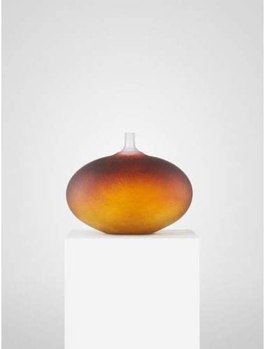 Kosta Boda Beans Golden Brown Satin Crystal Art Vase, 11.4" H X 14.1 W