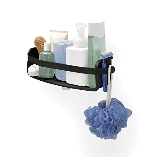 Umbra Flex Shower Storage Accessories with Patented Gel-Lock Technology Suction Cup, Black