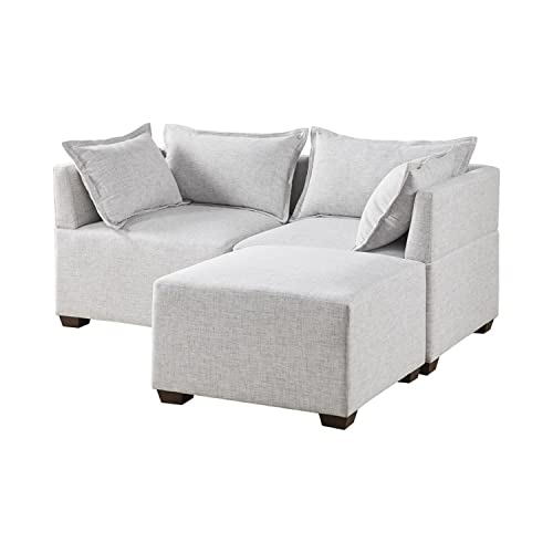 INK+IVY Molly Modular Ottoman with Ivory Finish II101-0507