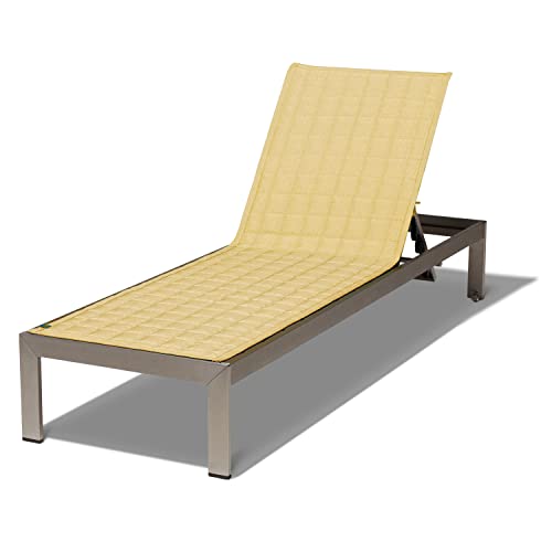 Duck Covers Weekend Water-Resistant Patio Chaise Slipcover, 80 x 26 Inch, Straw, Chaise Lounge Covers Outdoor