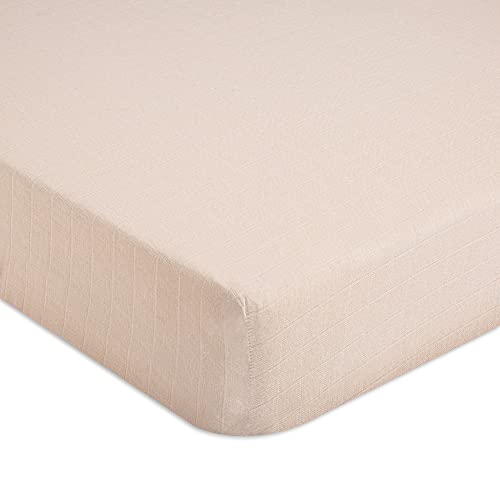 Crane Baby Fitted Sheet, Soft Cotton Fitted Sheet for Cribs and Nurseries, Desert Rose, 28”w x 52”h x 9”d
