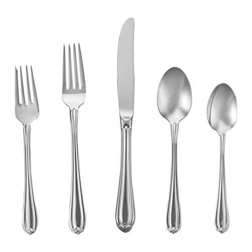 Gorham Melon Bud 5-Piece Stainless Steel Flatware Place Setting, Service for 1, Silver