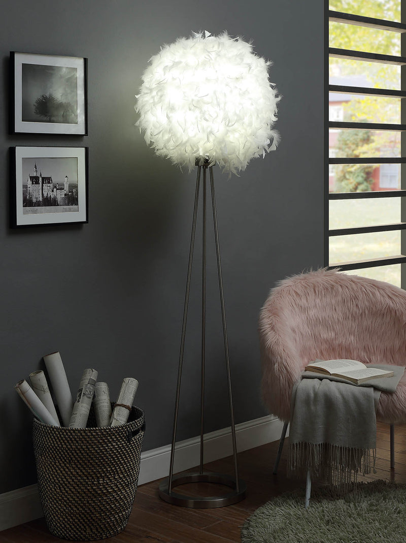 Home Outfitters 17" X 17" X 70" Sand Nickel Metal Floor Lamp