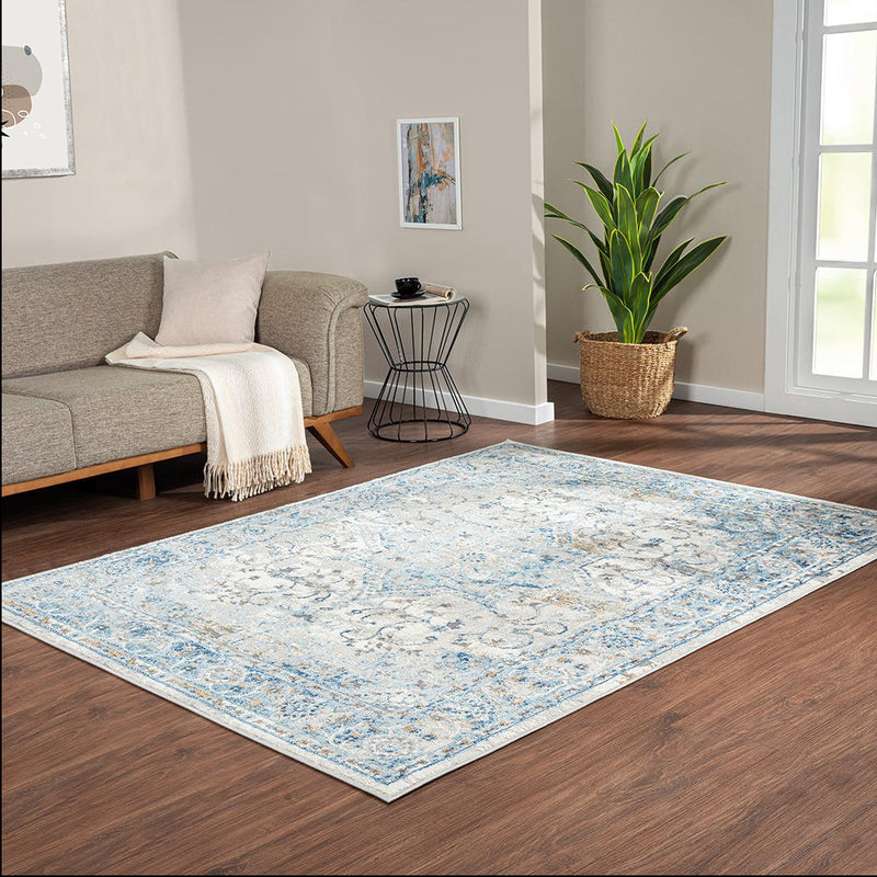Home Outfitters Blue Medallion Woven Area Rug 5x7&