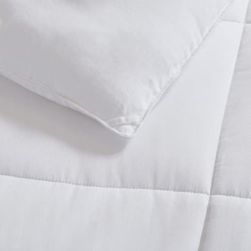 Sleep Philosophy 300 Thread Count Cotton Cover Tencel Filled Down Alternative Comforter, King, White