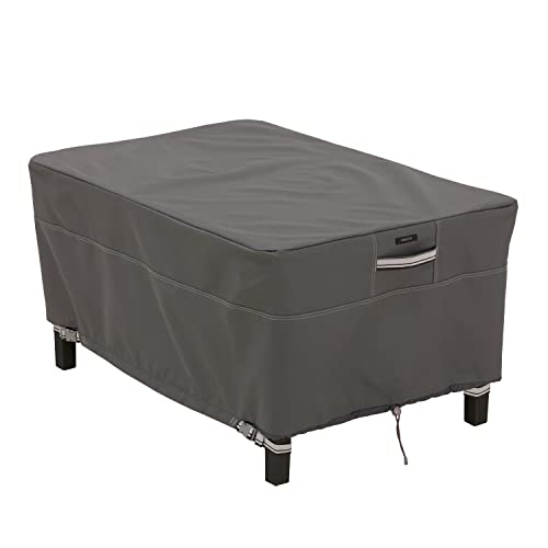 Classic Accessories Ravenna Water-Resistant 38 Inch Rectangular Patio Ottoman/Table Cover, Outdoor Table Cover