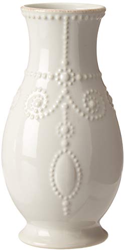 Lenox White French Perle 8" Fluted Vase, 1.85 LB