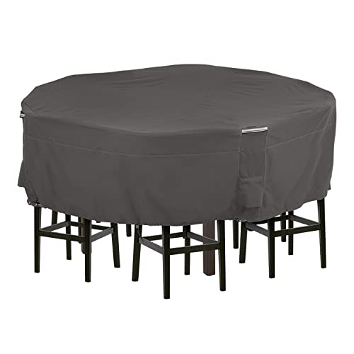 Classic Accessories Ravenna Water-Resistant 94 Inch Tall Round Patio Table & Chair Set Cover, Outdoor Table and Chair Cover