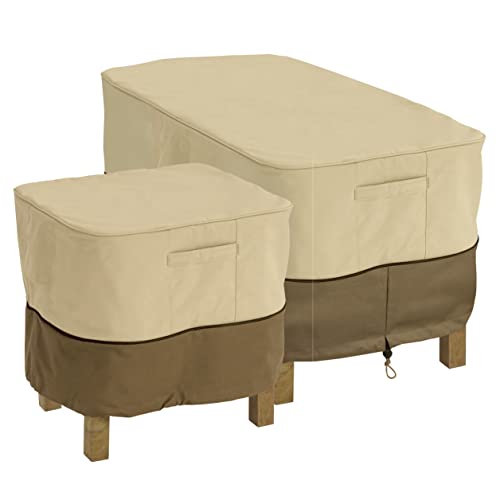 Classic Accessories Veranda Water-Resistant 32 Inch Rectangular Patio Ottoman/Side Table Cover, Outdoor Table Cover