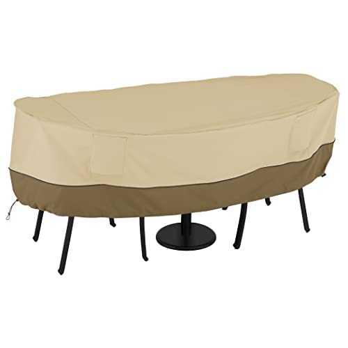 Classic Accessories 55-466-021501-00 Veranda Water-Resistant 30 Inch Bistro Round Patio Table & Chair Set Cover,Pebble