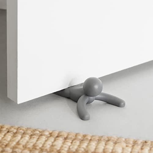Umbra Buddy Door Stop, Heavy-Duty and Flexible, Soft-Touch Finish, Protects Your Floors, Single Pack, Charcoal