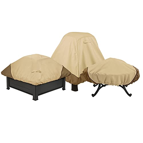 Classic Accessories Veranda Water-Resistant 40 Inch Square Fire Pit Cover, Outdoor Firepit Cover