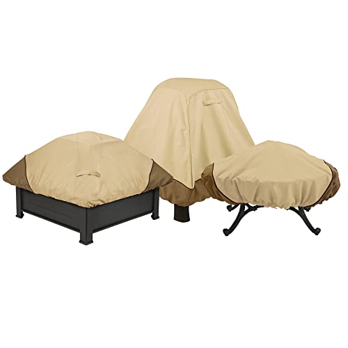 Classic Accessories Veranda Water-Resistant 35.5 Inch Stand-Up Fire Pit Cover, Outdoor Firepit Cover