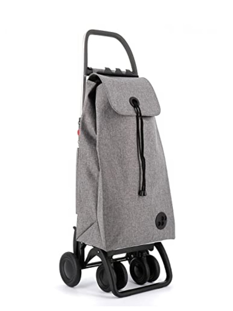 ROLSER I-Max Tweed 4 Wheel 2 Swivelling Foldable Shopping Trolley - Gray