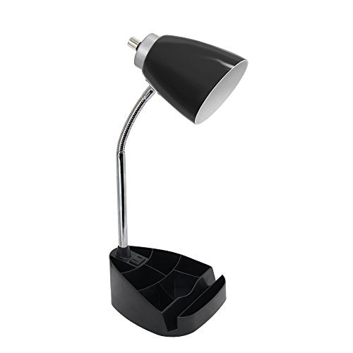 LimeLights Gooseneck Organizer Desk Lamp with iPad Tablet Stand Book Holder and Charging Outlet