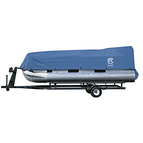 Classic Accessories Stellex Blue Trailerable Pontoon Boat Cover, Fits Pontoon Boats 21&