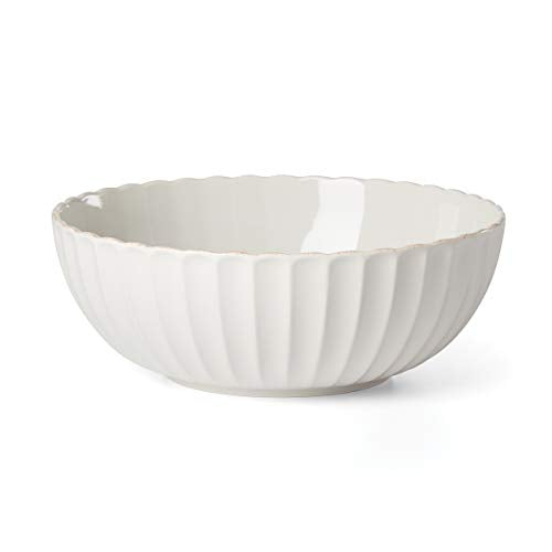 Lenox French Perle Scallop Serving Bowl, 3.60 LB, White