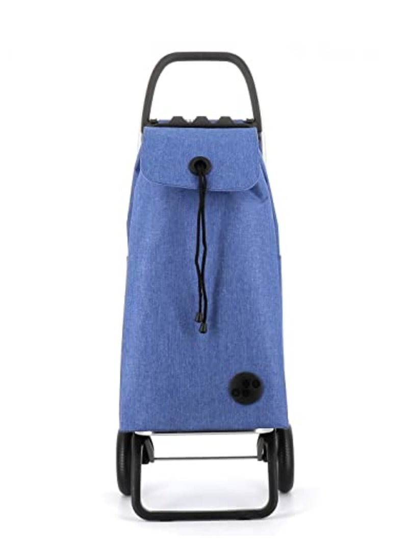 ROLSER I-Max Tweed 2 Wheel Foldable Shopping Trolley - Blue