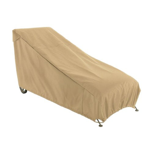 Classic Accessories Terrazzo Water-Resistant 86 Inch Patio Chaise Lounge Chair Cover, Chaise Lounge Covers Outdoor, Sand