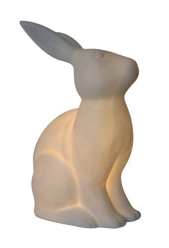 Simple Designs Porcelain Bunny Rabbit Shaped Animal Light Table Lamp