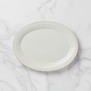 Lenox White French Perle Groove 16" Oval Platter, 4.30 LB