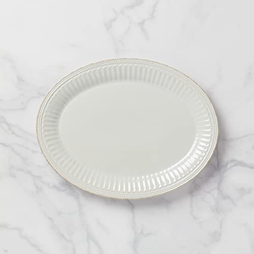 Lenox White French Perle Groove 16" Oval Platter, 4.30 LB