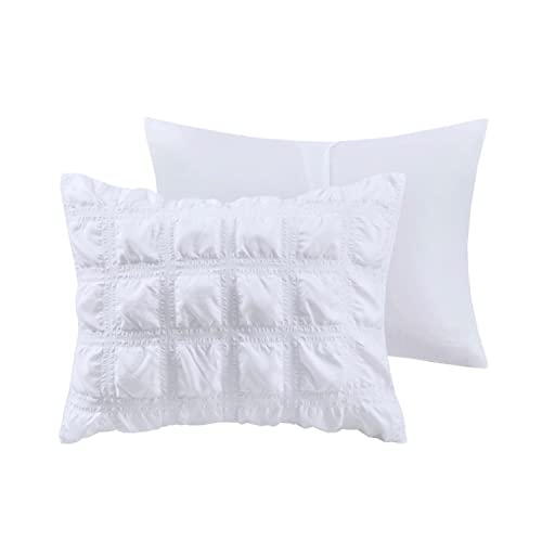 Clean Spaces Denver Polyester Solid 7-Pcs Comforter Set with White Finish