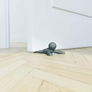 Umbra Buddy Door Stop, Heavy-Duty and Flexible, Soft-Touch Finish, Protects Your Floors, Set of 2, Grey, 2 Count,1013767-149,Gray