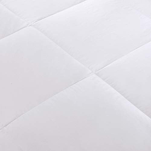 True North by Sleep Philosophy 3M Scotchgard 300TC Quilted Down Comforter Cotton Sateen Cover Downproof, Feather Blend Duvet Insert Modern Luxe All Season Bed Set, Full/Queen, White (TN10-0053)