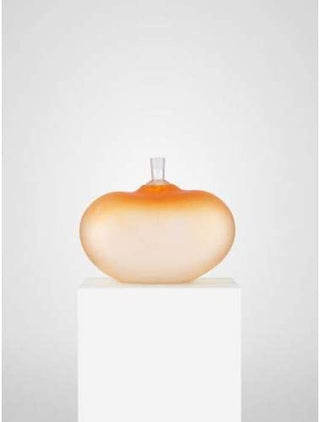 Kosta Boda Beans Orange Crystal Art Vase, 11.4" H X 14.1 W