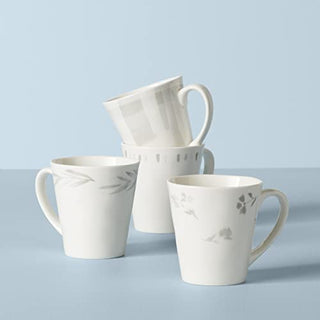 Lenox Oyster Bay 4Pc Mugs, 2.75, White